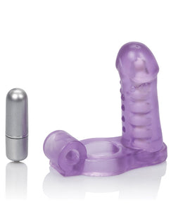 Double Diver Vibrating Enhancer W/flexible Penetrator - Purple
