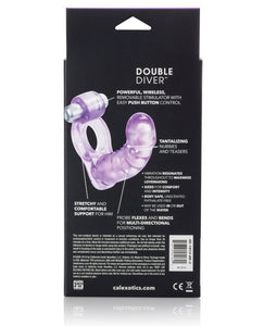 Double Diver Vibrating Enhancer W/flexible Penetrator - Purple