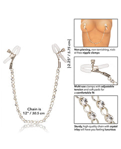 Crystal-Enhanced Adjustable Nipple Clamps for Ultimate Sensation