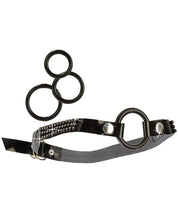 Load image into Gallery viewer, Diamond Dreams Open Ring Gag - Black Adjustable Pleasure
