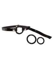 Load image into Gallery viewer, Diamond Dreams Open Ring Gag - Black Adjustable Pleasure
