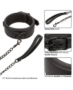 Nocturnal Elegance Adjustable Collar & Leash Set Black