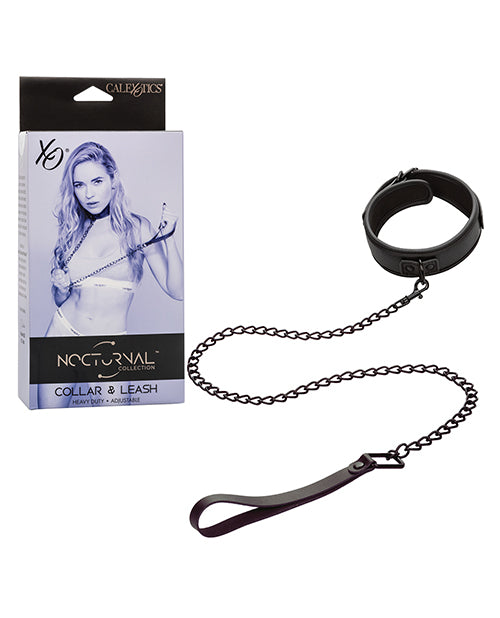 Nocturnal Elegance Adjustable Collar & Leash Set Black