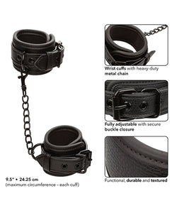 Midnight Escape Adjustable Detachable Wrist Restraints Black