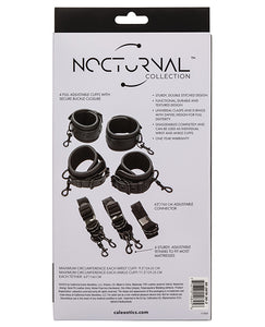 Kit de Restricción Ajustable Aventura Nocturna - Esposas Negras