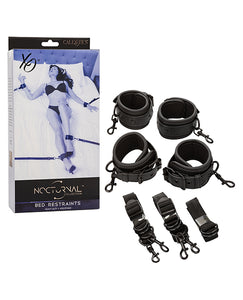 Nocturnal Adventure Adjustable Restraint Kit - Black Cuffs