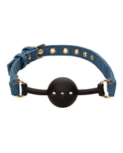 Indlæs billede i gallerifremviser, Denim Delight Premium Ball Gag til ultimativ bondage fornøjelse
