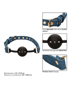 Denim Delight Premium Ball Gag for Ultimate Bondage Pleasure