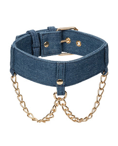 Denim Äventyr Halsband & Koppel Set