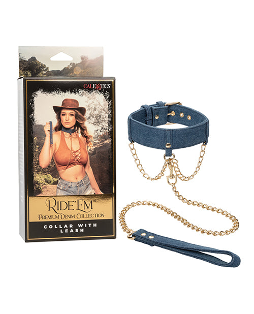 Denim Äventyr Halsband & Koppel Set