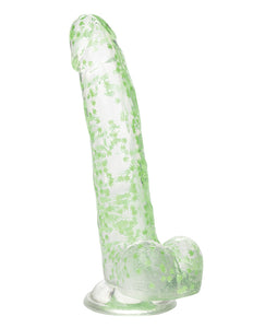 Leuchtender Cannabisblatt-Dildo mit Saugnapfbasis