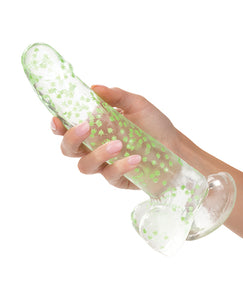 Leuchtender Cannabisblatt-Dildo mit Saugnapfbasis