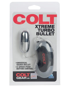 COLT Xtreme Turbo Vibrating Bullet with Waterproof Power Pack - Dual Speed Silver