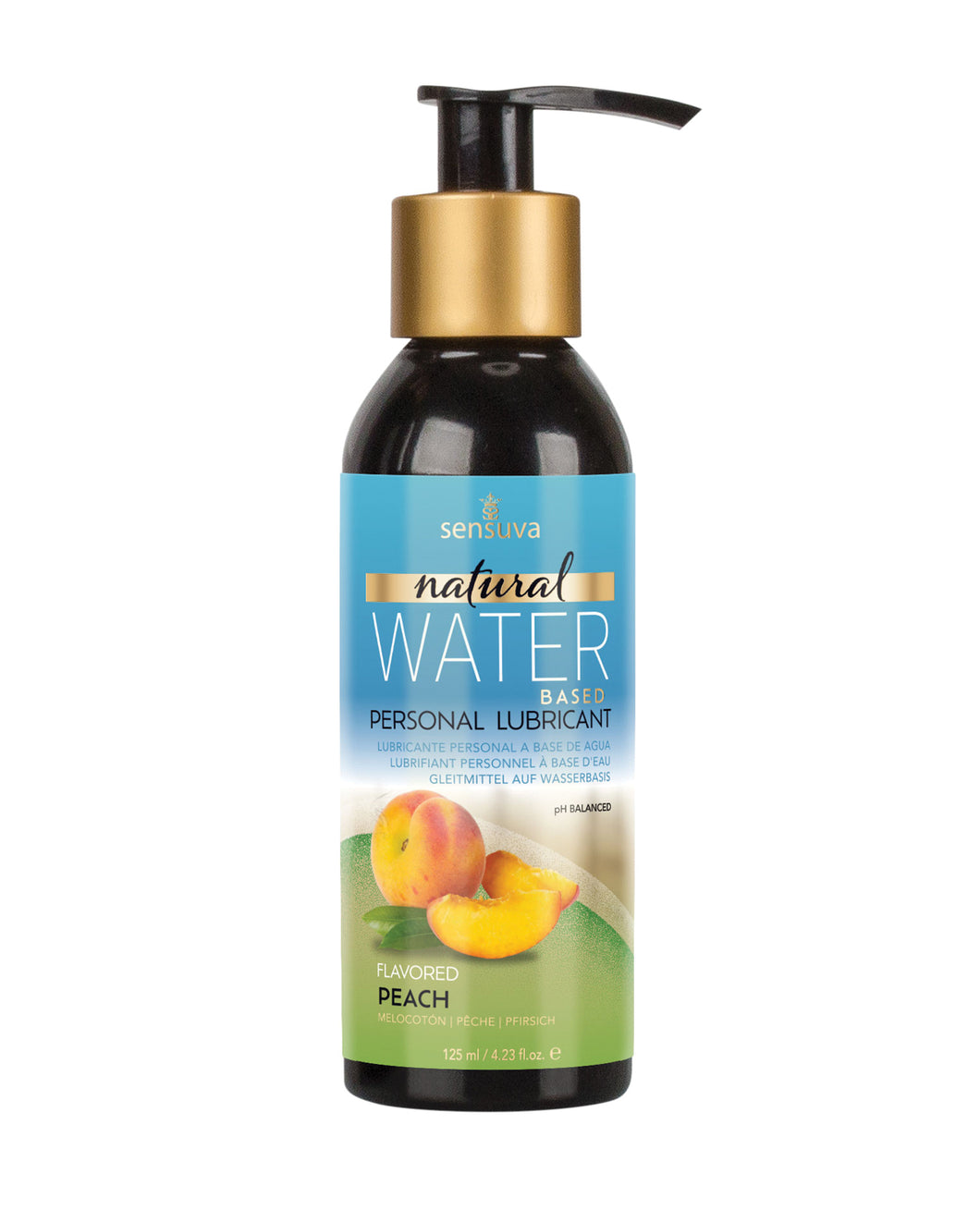 Lubrificante Pessoal Natural à Base de Água com Aroma de Pêssego Sensuva - 4 oz