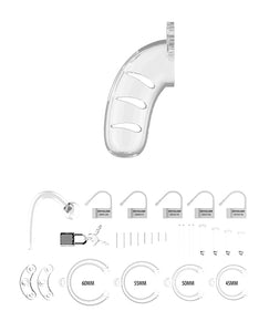 Klarer 4,5" Keuschheitscockkäfig mit abnehmbarem Plug Männerkäfig