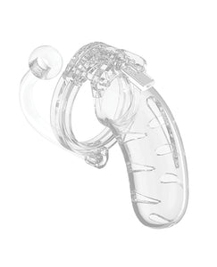 Clear 4.5" Chastity Cock Cage with Detachable Plug Man Cage