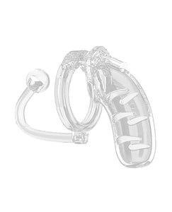 Clear 4.5" Chastity Cock Cage with Detachable Plug Man Cage