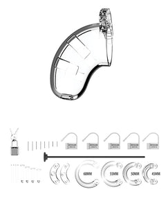 Klarer Silikon-Urethral-Sounding-Mann-Käfig für Vergnügen