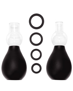 Nipple Stimulation Pump Set - Black for Enhanced Pleasure