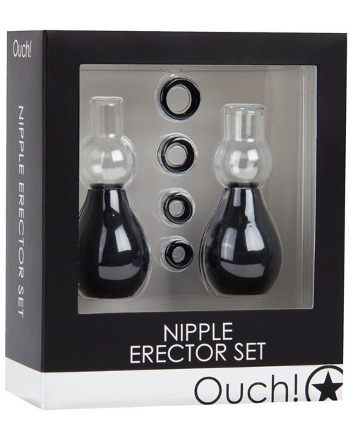 Nipple Stimulation Pump Set - Svart för Förbättrad Njutning