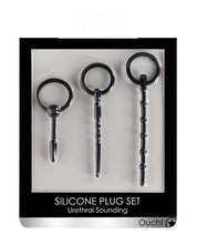 Load image into Gallery viewer, Urethral Pleasure Silicone Sounding Plug Set - Black
