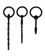 Load image into Gallery viewer, Urethral Pleasure Silicone Sounding Plug Set - Black
