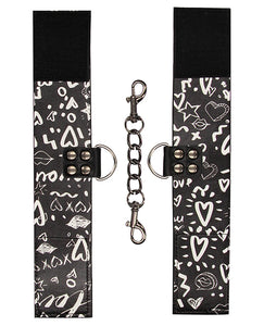 Versatile Black Hand Cuffs with Street Art Design by Shots Ouch Love