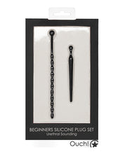 Load image into Gallery viewer, Urethral Sounding Starter Silicone Plug Set - Smooth Black Design
