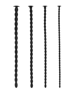 Advanced Silicone Spiral Urethral Sounding Plug Set - Black by OUCH!