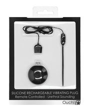 Load image into Gallery viewer, Rechargeable Remote-Controlled Silicone Urethral Sounding Vibrator Black
