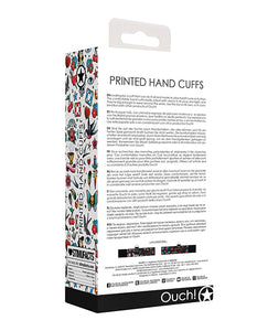 Vintage Tattoo-Inspired Velcro Handcuffs in Black