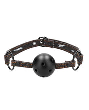 Load image into Gallery viewer, Denim-Strapped Breathable Ball Gag by Shots Ouch For Comfort
