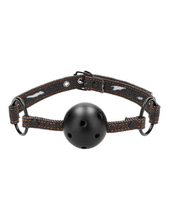 Denim-Strapped Breathable Ball Gag by Shots Ouch For Comfort