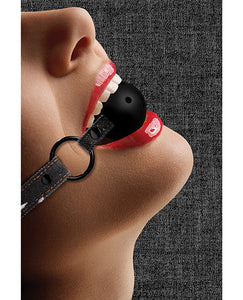 Denim-Strapped Breathable Ball Gag by Shots Ouch For Comfort