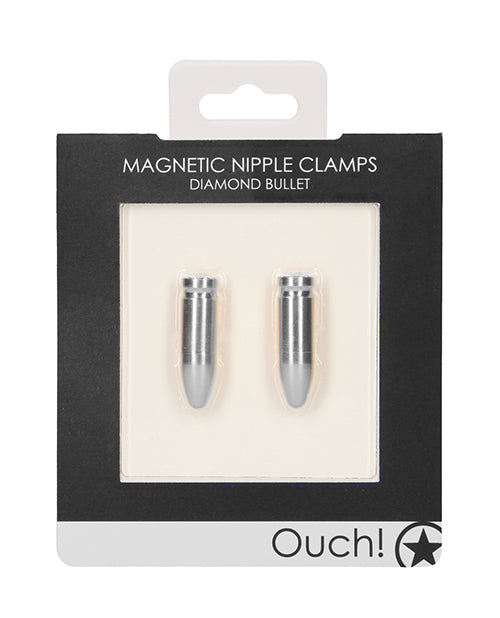 Diamond Bullet Magnetic Nipple Clamps av Shots Ouch - Silver Edition