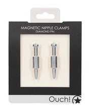 Load image into Gallery viewer, Silver Magnetic Nipple Clamps with Diamond Pin Design
