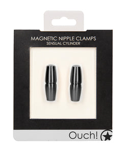 Magnetic Cylinder Nipple Clamps for Sensual Play - Silver