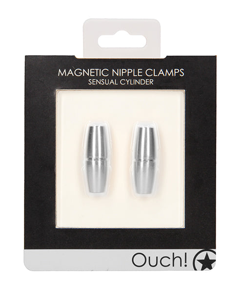 Magnetiska cylinder-nipple clamps för sensuell lek - Silver