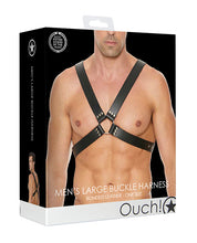 Load image into Gallery viewer, Men&#39;s Black Heavy-Duty Buckle Chest Harness with O-Rings
