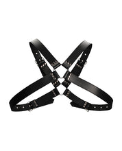 Load image into Gallery viewer, Men&#39;s Black Heavy-Duty Buckle Chest Harness with O-Rings
