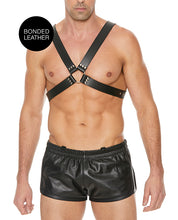 Load image into Gallery viewer, Men&#39;s Black Heavy-Duty Buckle Chest Harness with O-Rings
