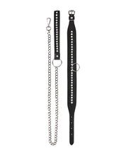 Load image into Gallery viewer, Diamond-Studded Black BDSM Collar &amp; Leash Set
