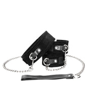 Load image into Gallery viewer, Ouch Adjustable Black &amp; White Velcro Collar Set With Leash
