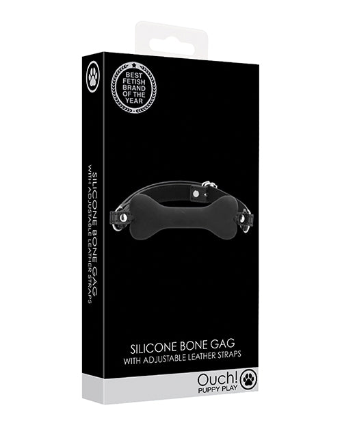 Silicone Bone Gag for Puppy Play in Black Color