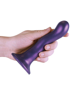 Kurvig G-punktsdildo i metallisk lila - 7" Shots Ouch