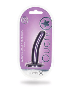 Dildo G-spot Liscio 5" Viola Metallico di Shots Ouch