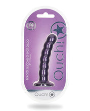 Load image into Gallery viewer, Metallic Purple 5&quot; Beaded G-Spot Dildo
