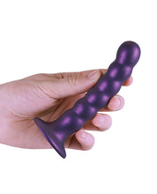 Cargue la imagen en el visor de la galería, Dildo de G-Spot de 5&quot; con cuentas en púrpura metálico
