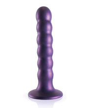 Încărcați imaginea în vizualizatorul Galerie, Dildo G-Spot cu mărgele de 5&quot; de culoare violet metalic
