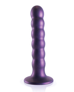 Dildo de G-Spot de 5" con cuentas en púrpura metálico